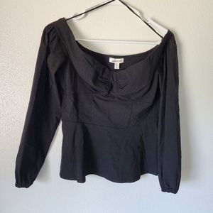Topshop off the shoulder black top
